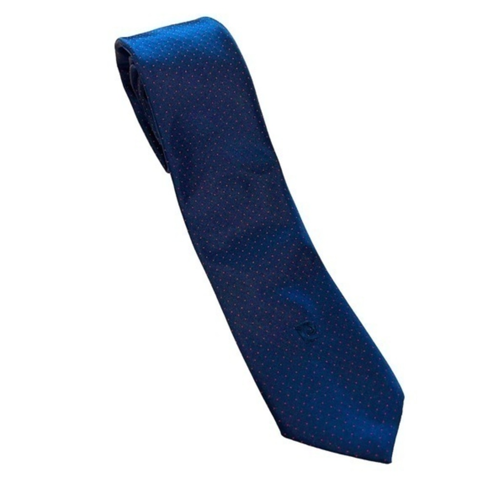 Pierre Cardin 100% Silk Navy Red Dotted Tie